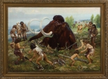 Veřejné vystavení monumentální olejomalby Zdeňka Buriana Lovci mamuta v Městském muzeu v Hořicích